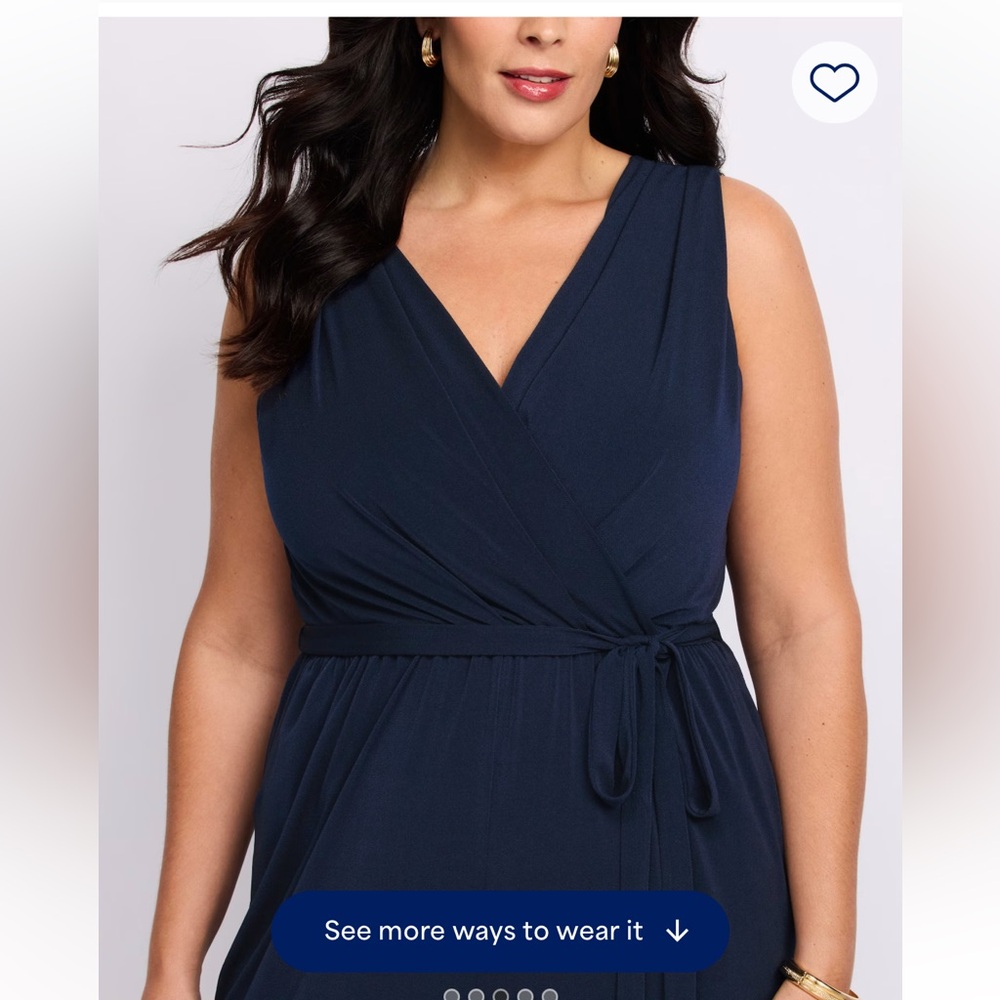 Navy Floral Jumpsuit - Picture 2 of 12